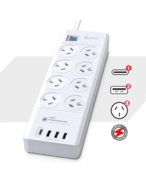 Buy Sansai 8 Outlet USB-A & USB-C Powerboard PAD-8088