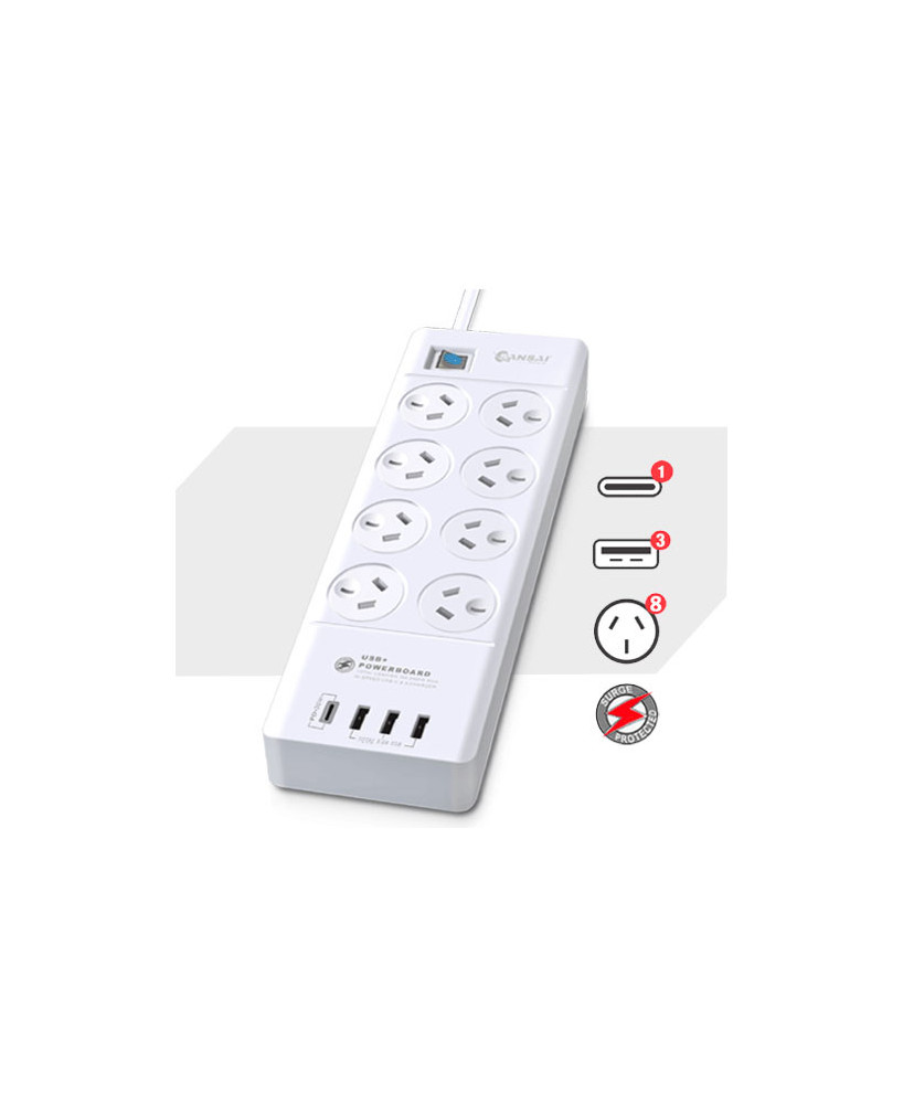 Buy Sansai 8 Outlet USB-A & USB-C Powerboard PAD-8088