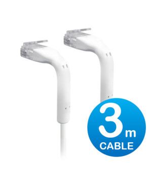 Buy UniFi 3m Cat6 RJ45 Ethernet Patch Cable with Bendable 90 Degree Ends in White U-CABLE-PATCH-3M-RJ45