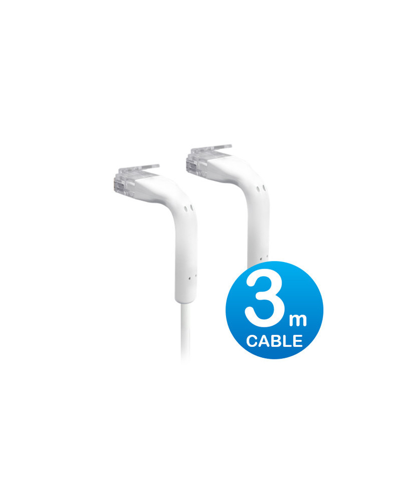 Buy UniFi 3m Cat6 RJ45 Ethernet Patch Cable with Bendable 90 Degree Ends in White U-CABLE-PATCH-3M-RJ45