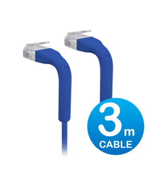 Ubiquiti UniFi 3m Cat6 RJ45 Ethernet Patch Cable with Bendable 90 Degree Ends in Blue U-CABLE-PATCH-3M-RJ45-BL