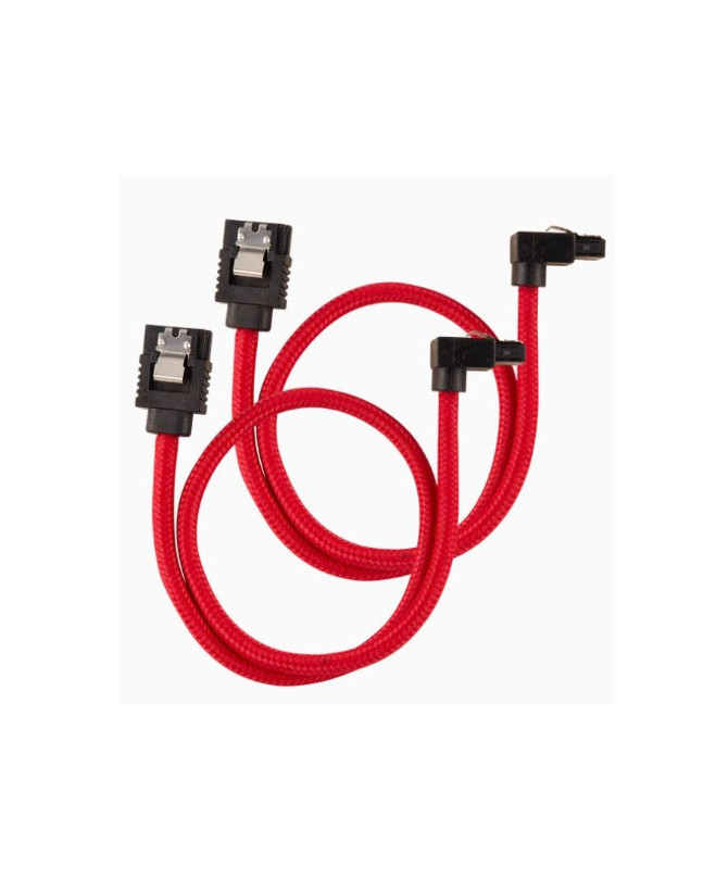 Buy Corsair Premium Sleeved SATA 6Gbps 60cm 90° Connector Cable in Red CC-8900284