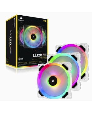 Buy Corsair LL120 RGB 120mm Dual Light Loop White RGB LED PWM Triple Pack Fan with Lighting Node PRO CO-9050092-WW