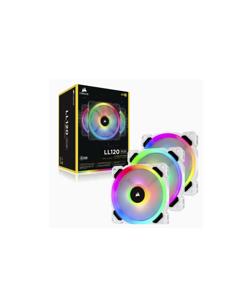 Buy Corsair LL120 RGB 120mm Dual Light Loop White RGB LED PWM Triple Pack Fan with Lighting Node PRO CO-9050092-WW