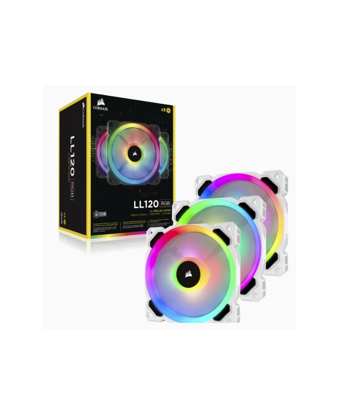 Buy Corsair LL120 RGB 120mm Dual Light Loop White RGB LED PWM Triple Pack Fan with Lighting Node PRO CO-9050092-WW