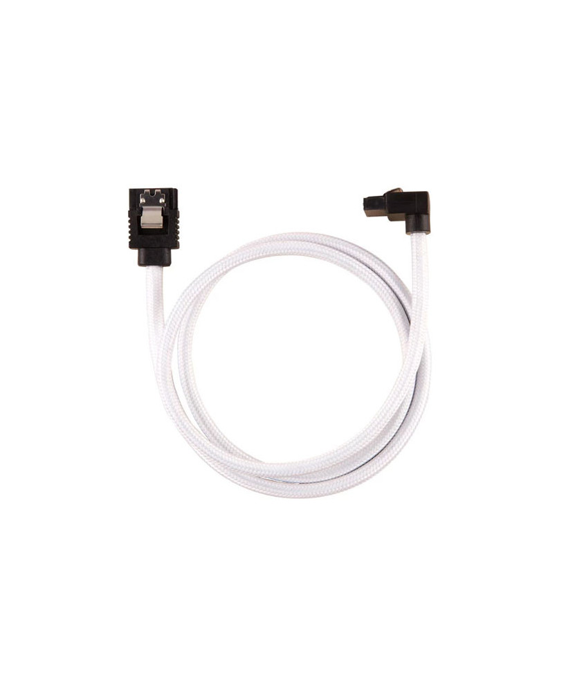 Buy Corsair Premium Sleeved SATA 6Gbps 60cm 90° Connector Cable CC-8900283 in White