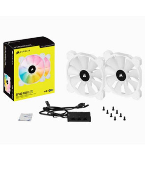 Buy Corsair iCUE SP140 RGB ELITE Performance 140mm White PWM Dual Fan Kit with Lighting Node CORE CO-9050139-WW