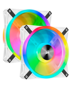 Buy Corsair iCUE QL140 RGB 140mm PWM White Dual Fan Kit with Lighting Node CORE CO-9050106-WW