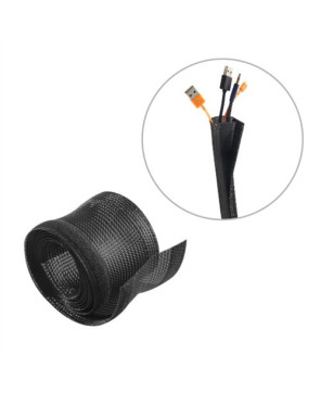 Buy Brateck 1000mm x 85mm Flexible Cable Wrap Sleeve with Hook and Loop Fastener in Black VS-85-B