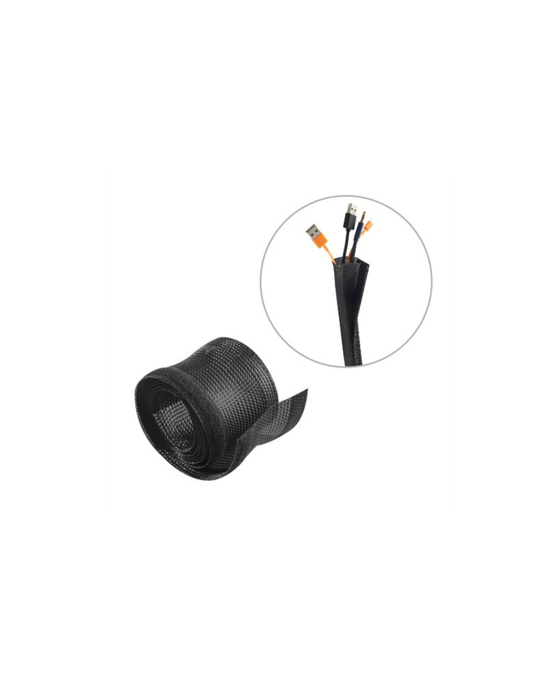 Buy Brateck 1000mm x 85mm Flexible Cable Wrap Sleeve with Hook and Loop Fastener in Black VS-85-B