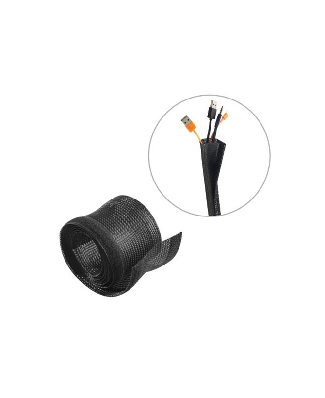 Buy Brateck 1000mm x 85mm Flexible Cable Wrap Sleeve with Hook and Loop Fastener in Black VS-85-B