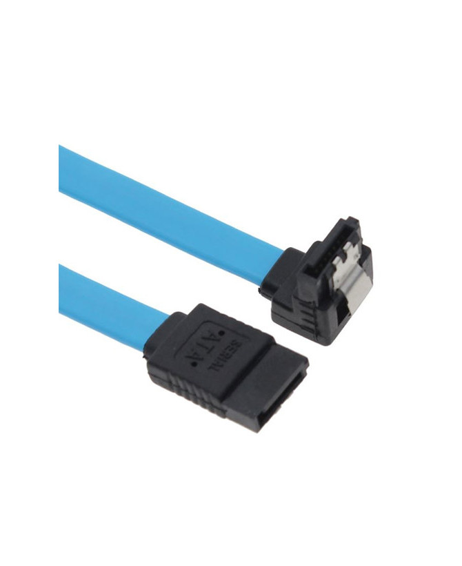 Buy Astrotek 50cm SATA 3.0 Male 180 Degree to SATA 3.0 Male 90 Degree Data Cable with Metal Lock in Blue AT-SATA3-90D