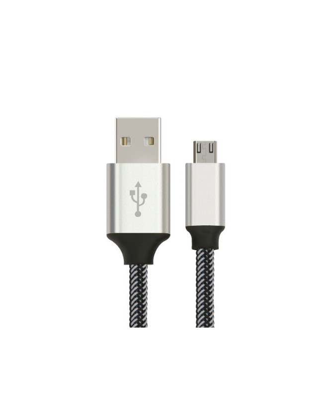 Buy Astrotek 1m Micro USB Data Sync Charger Cable Cord in Silver and White AT-USBMICROBW-1M