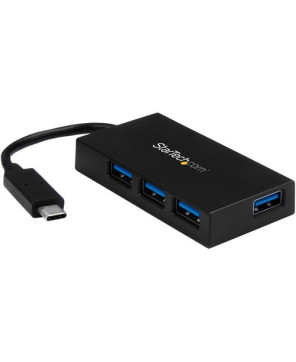 StarTech USB-C to 4-Port USB-A External Hub in Black HB30C4AFS