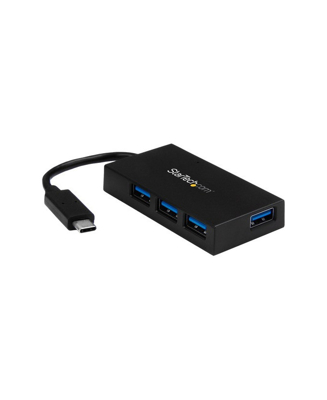 StarTech USB-C to 4-Port USB-A External Hub in Black HB30C4AFS