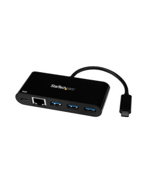 uy StarTech USB-C to Ethernet Adapter with 3-Port USB 3.0 Hub and Power Delivery US1GC303APD