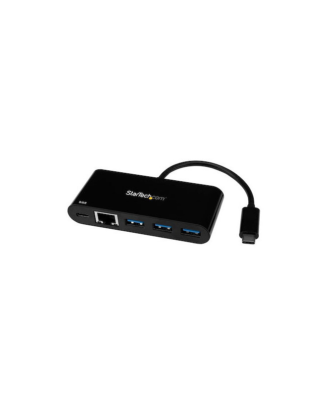 uy StarTech USB-C to Ethernet Adapter with 3-Port USB 3.0 Hub and Power Delivery US1GC303APD