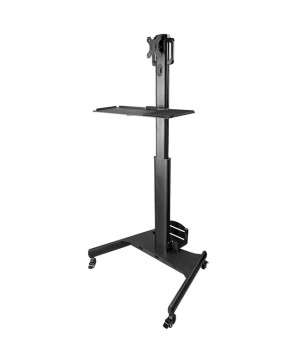 StarTech Mobile Standing Workstation with Monitor Mount CPU/PC Holder Desktop Computer Cart WKSTNCART