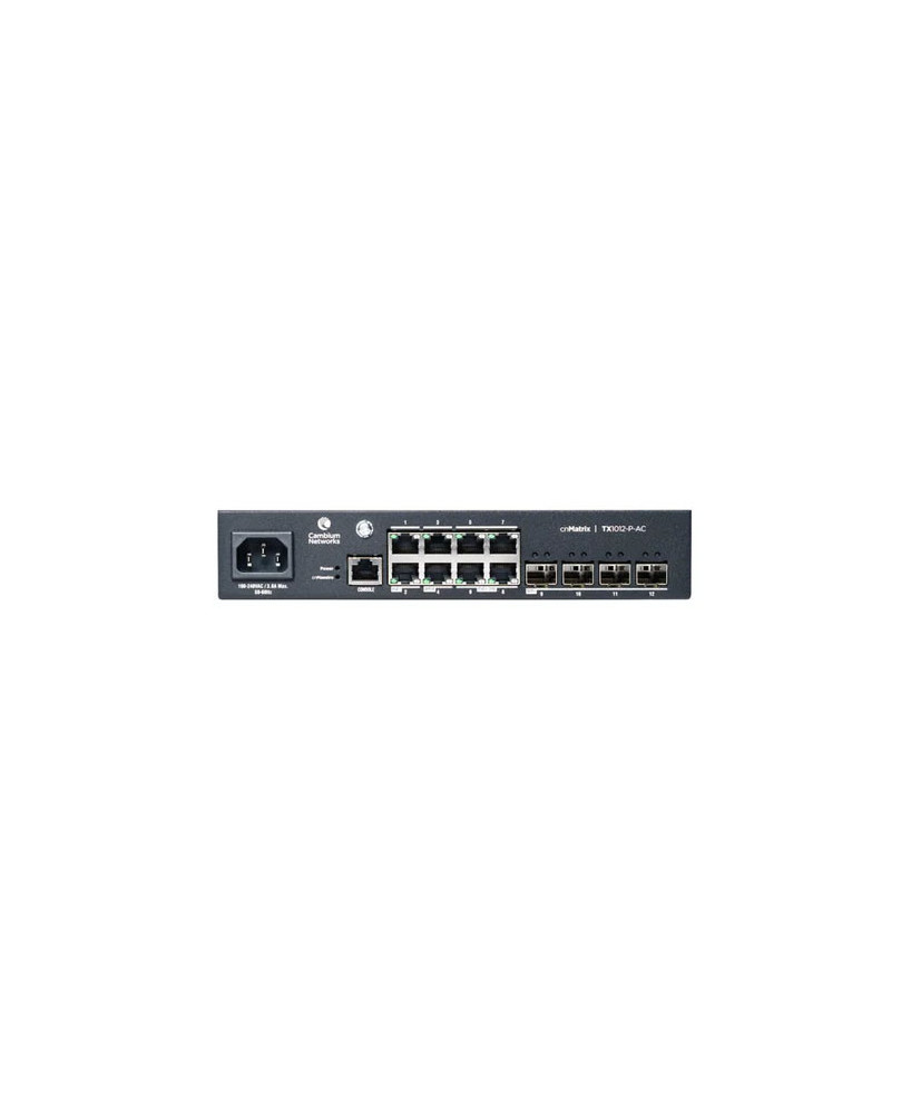 Buy Cambium cnMatrix TX1012-P-AC 8 x 1 Gbps and 4 SFP+ Ports Ethernet PoE Switch (No Power Cord) MXTX1012GXPA00