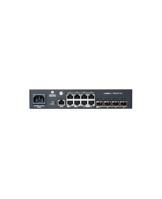 Buy Cambium cnMatrix TX1012-P-AC 8 x 1 Gbps and 4 SFP+ Ports Ethernet PoE Switch (No Power Cord) MXTX1012GXPA00