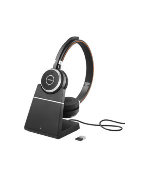 Jabra Evolve 65 SE UC Wireless Over-the-head Stereo Headset with Charging Stand and BT Dongle 6599-833-499