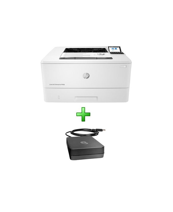 Buy Bundle HP LaserJet Enterprise M406dn A4 Mono Laser Printer 3PZ15A + Jetdirect 3100w Print Server 3PZ15A-WIFI