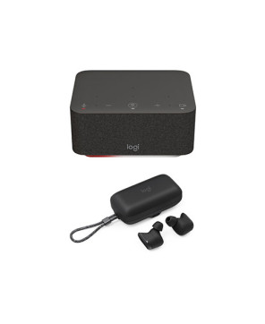 Buy Logitech Logi Dock USB-C/Bluetooth Docking Station 986-000021 for Teams with Logitech Zone True Wireless Bluetooth Earbuds in Graphite LOGIDOCK-EARBUDS-MS