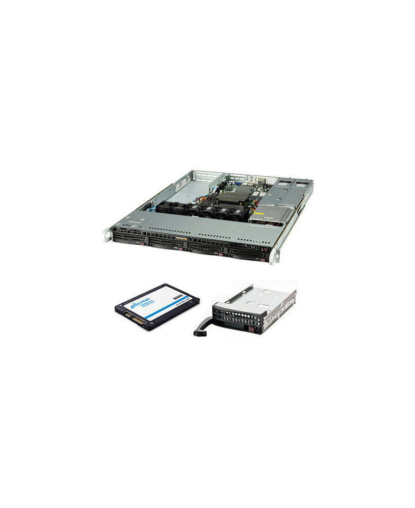 Buy Supermicro 510T 1U Intel Xeon E-2134 16GB RAM 960GB SSD Enterprise Server with Supermicro Micro 5300 Pro 2.5" 960GB SSD + Supermicro Gen 4 3.5" to 2.5" Converter Drive Tray & Dicker Data Server Hardware Install VFG-SYS-510T-WTR-4-SSD