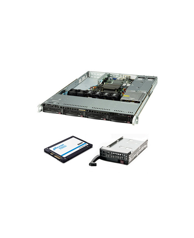 Buy Supermicro 510T 1U Intel Xeon E-2134 16GB RAM 960GB SSD Enterprise Server with Supermicro Micro 5300 Pro 2.5" 960GB SSD + Supermicro Gen 4 3.5" to 2.5" Converter Drive Tray & Dicker Data Server Hardware Install VFG-SYS-510T-WTR-4-SSD