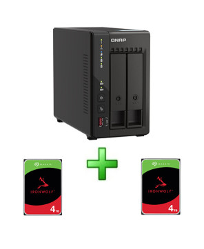 Buy Bundle QNAP TS-253E 2-Bay Celeron J6412 8GB RAM No Disk NAS Server + 2x Seagate IronWolf 3.5" 4TB 6GB/s SATA NAS Internal HDD TS-253E-8G-8TB