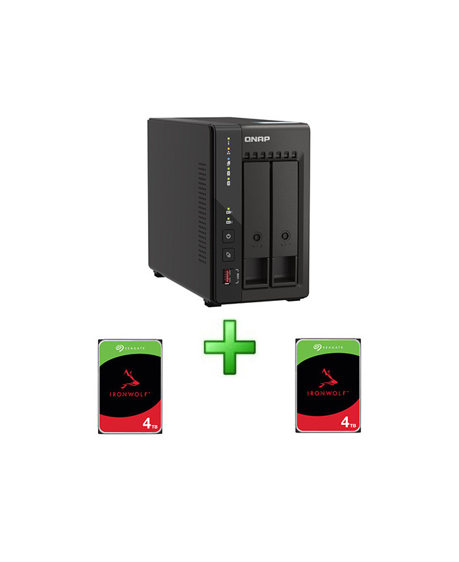 Buy Bundle QNAP TS-253E 2-Bay Celeron J6412 8GB RAM No Disk NAS Server + 2x Seagate IronWolf 3.5" 4TB 6GB/s SATA NAS Internal HDD TS-253E-8G-8TB