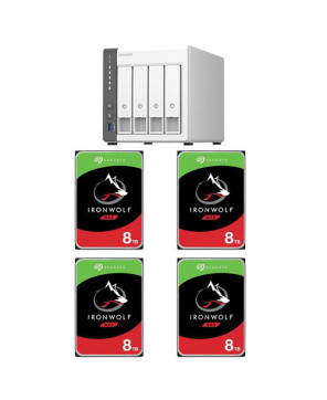 Buy Bundle QNAP 4-Bay 4GB ARM 4-core Cortex-A55 2.0GHz NAS Server with 4x Seagate 8TB IronWolf NAS Internal 3.5-inch Hard Drive TS-433-4G-32TB