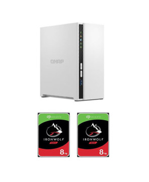 Buy Bundle Qnap 2-Bay ARM 4-core Cortex-A55 2.0GHz Tower NAS + 2x IronWolf 8TB 7200 RPM SATA III 3.5" Internal NAS HDD TS-233-16TB