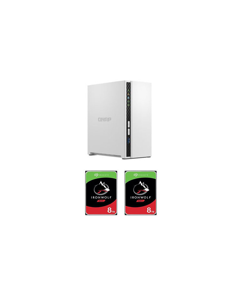 Buy Bundle Qnap 2-Bay ARM 4-core Cortex-A55 2.0GHz Tower NAS + 2x IronWolf 8TB 7200 RPM SATA III 3.5" Internal NAS HDD TS-233-16TB