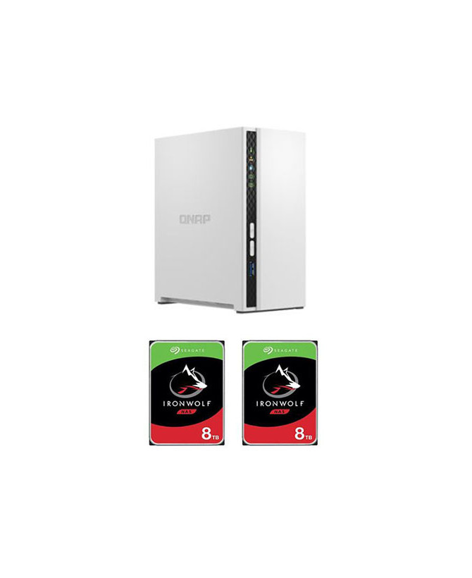 Buy Bundle Qnap 2-Bay ARM 4-core Cortex-A55 2.0GHz Tower NAS + 2x IronWolf 8TB 7200 RPM SATA III 3.5" Internal NAS HDD TS-233-16TB