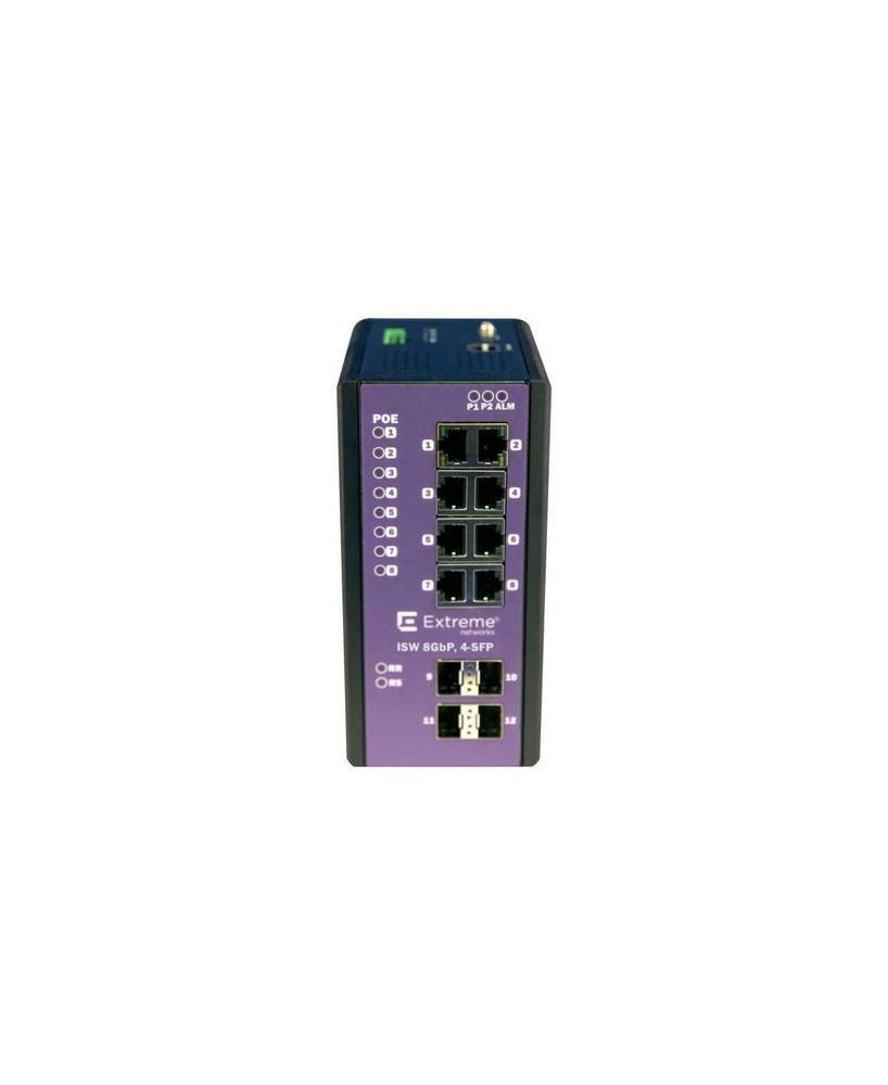 Extreme Networks ISW 8-Port PoE+ Industrial Gigabit Ethernet Switch 16804