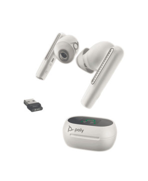 HP Poly/Plantronics Voyager Free 60+ UC USB-A Earphones with Touchscreen Charge Case in White Sand 216754-01 / 7Y8G5AA