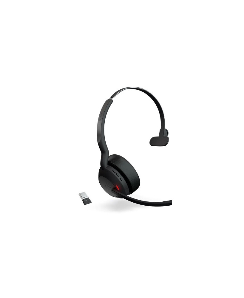 Jabra Evolve2 55 MS Bluetooth Mono Wireless Headset with USB-A Adapter 25599-899-999