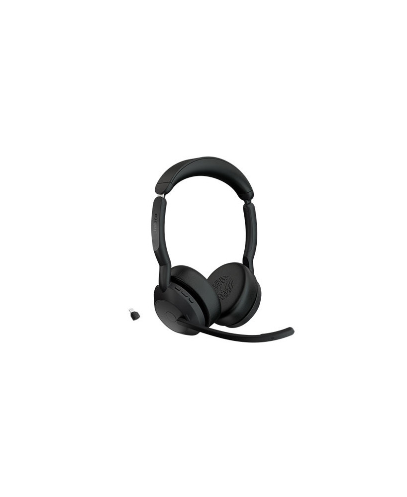 Jabra Evolve2 55 MS Stereo Bluetooth Wireless Headset with USB-C Adapter 25599-999-899