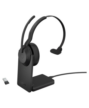 Jabra Evolve2 55 UC Mono Bluetooth Wireless Headset with USB-A Adapter and Charging Stand 25599-889-989