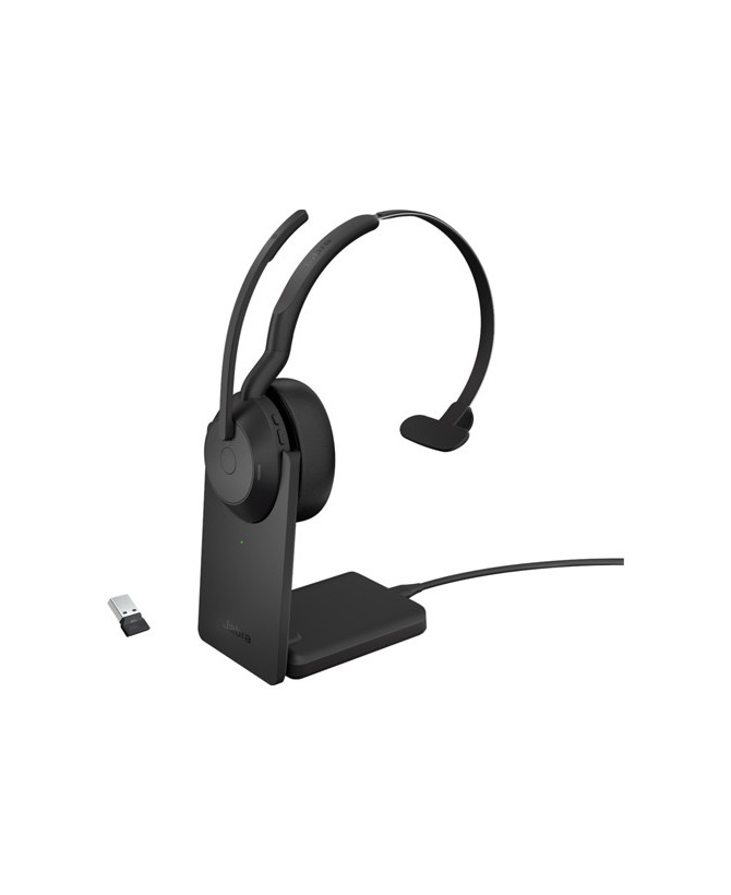 Jabra Evolve2 55 UC Mono Bluetooth Wireless Headset with USB-A Adapter and Charging Stand 25599-889-989