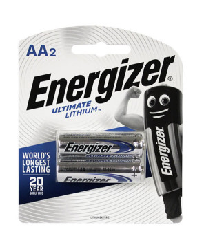 Energizer 1.5V AA Ultimate Lithium Battery 2-Pack L91-BP2T