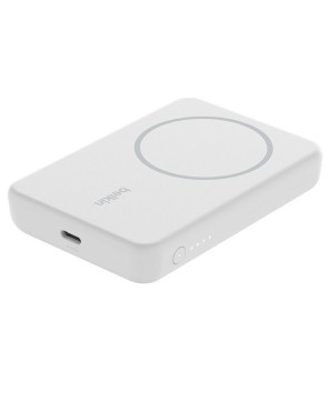 Belkin 5000mAh Magnetic Wireless Power Bank with Stand BPD004BTWT in White for iPhone 12, iPhone 13 Pro