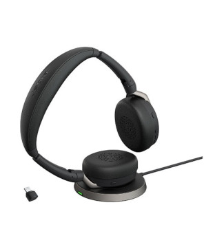 Jabra Evolve2 65 Flex USB-C MS Stereo Wireless Bluetooth Headset with Charging Stand 26699-999-889