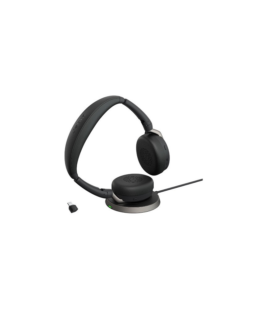 Jabra Evolve2 65 Flex USB-C MS Stereo Wireless Bluetooth Headset with Charging Stand 26699-999-889