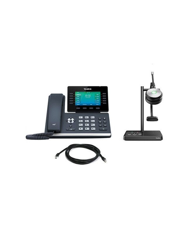 Buy Bundle Yealink SIP-T54W 16 Line IP HD Phone with Yealink WH62 UC DECT Mono Wireless Headset SIP-T54W-WH62-M-UC-BDL