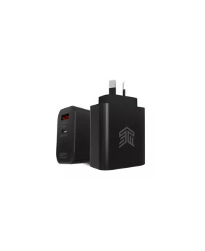 STM 65W Dual Port USB-C and USB-A Power Adapter in Black STM-931-381Z-02