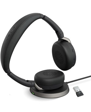 Jabra Evolve2 65 Flex USB-A UC Stereo Wireless Bluetooth Headset with Charging Stand 26699-989-989