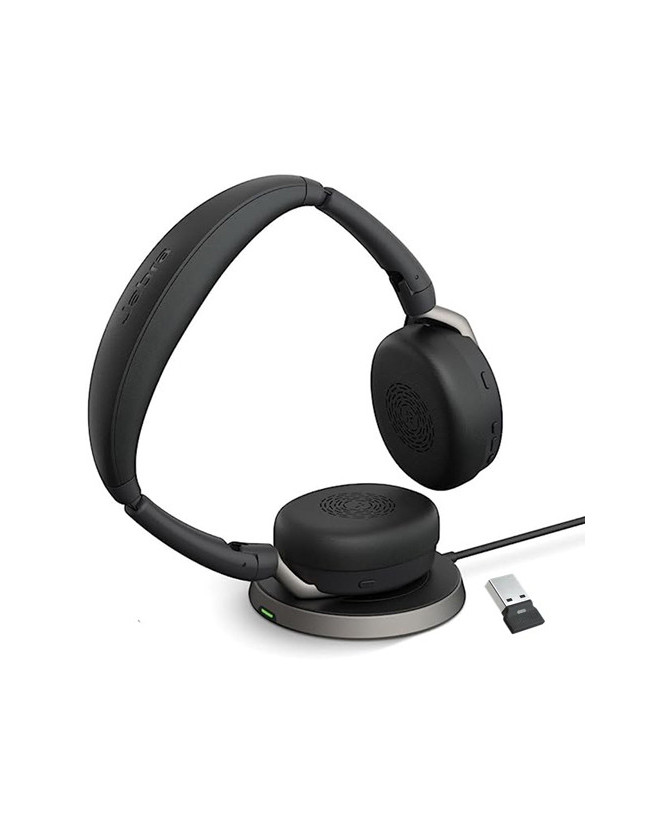 Jabra Evolve2 65 Flex USB-A UC Stereo Wireless Bluetooth Headset with Charging Stand 26699-989-989