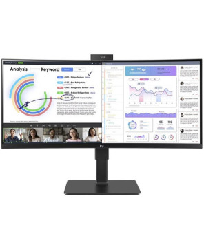 LG 34BQ77QC-B 34" UltraWide WQHD IPS Monitor with Built-in Webcam and Mic